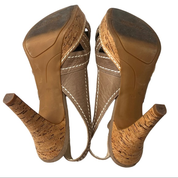 Nine West Phoebe Leather Open Toe High Heels Size 7.5 - Picture 7 of 8